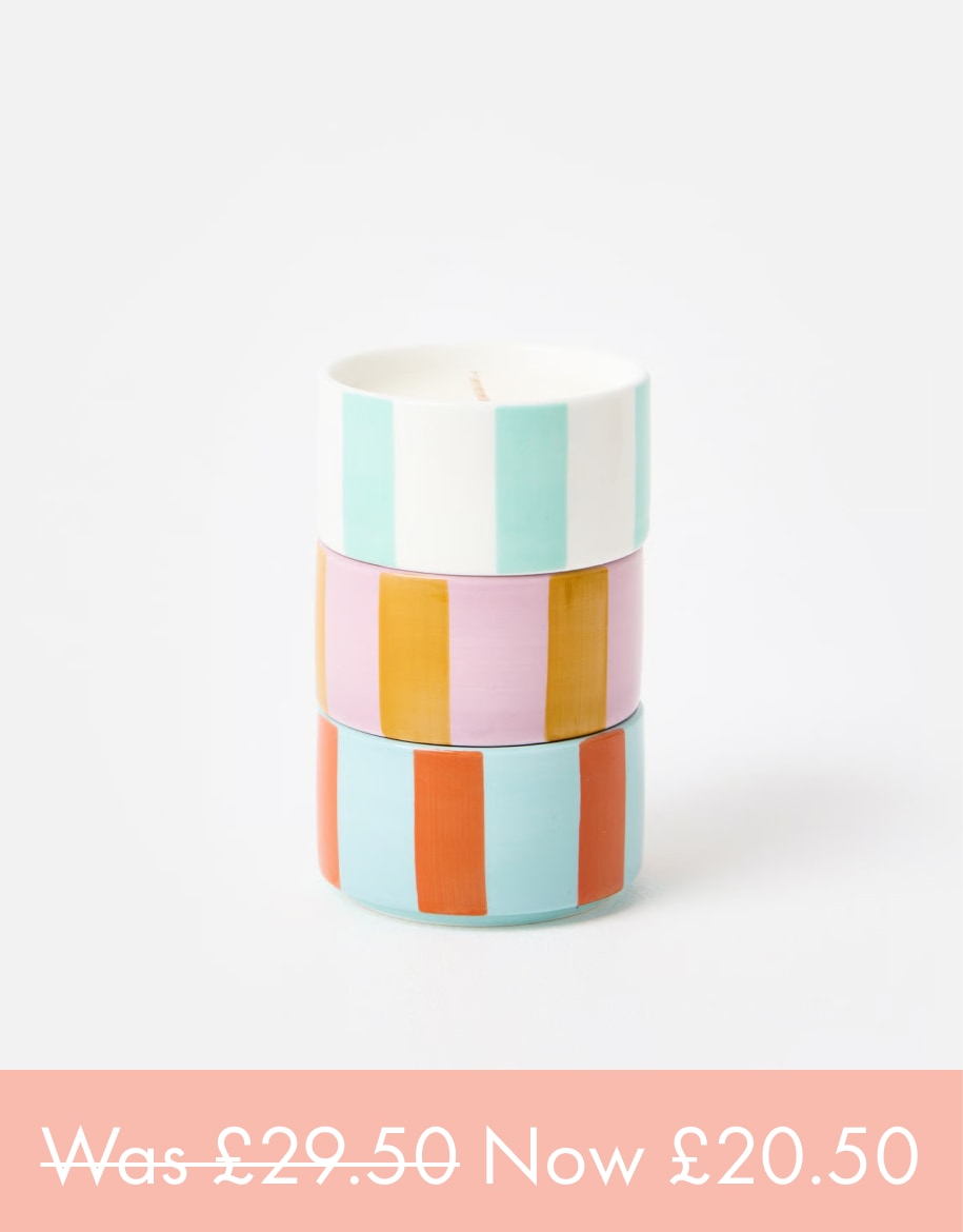 Stripe Ceramic Stacking Scented Candles