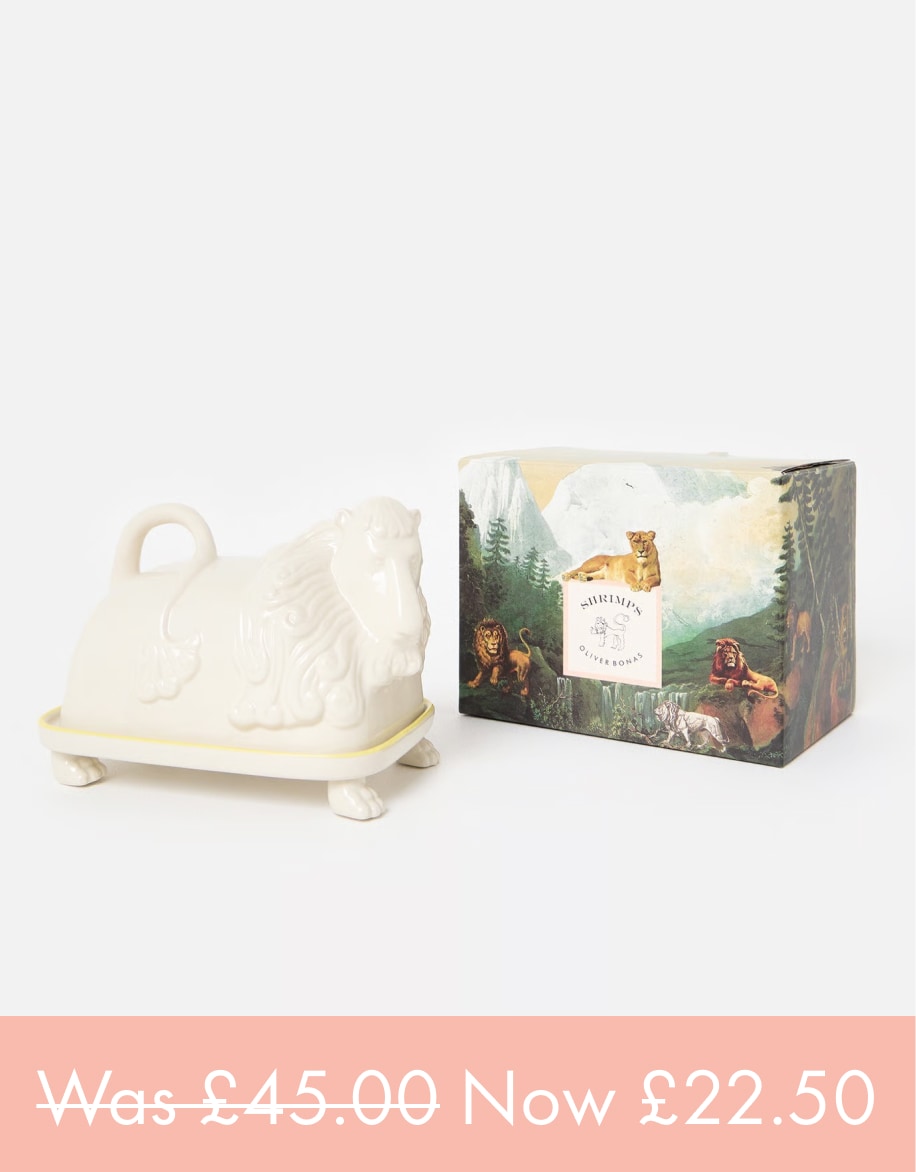 Shrimps x Oliver Bonas Lenny Lion Butter Dish