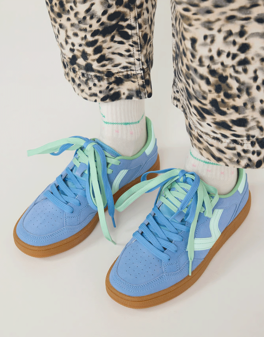 Victoria Smash Blue & Green Suede Trainers
