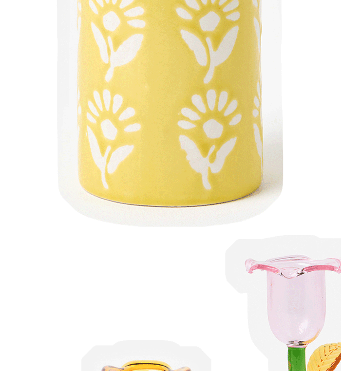 Fleur Yellow Ceramic Vase