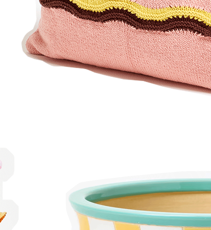 Pink Striped Knitted Cushion Cover 45x45cm