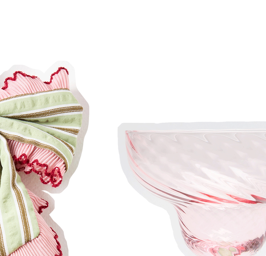 Java Pink & Green Margarita Glasses Set of Two