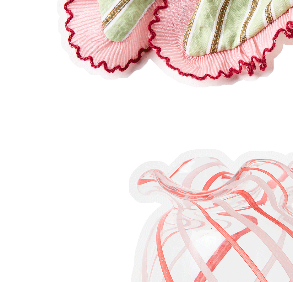 Palmera Red Swirl Glass Vase