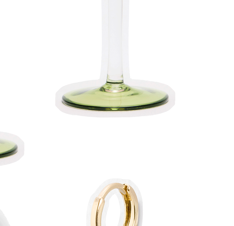 Java Pink & Green Margarita Glasses Set of Two