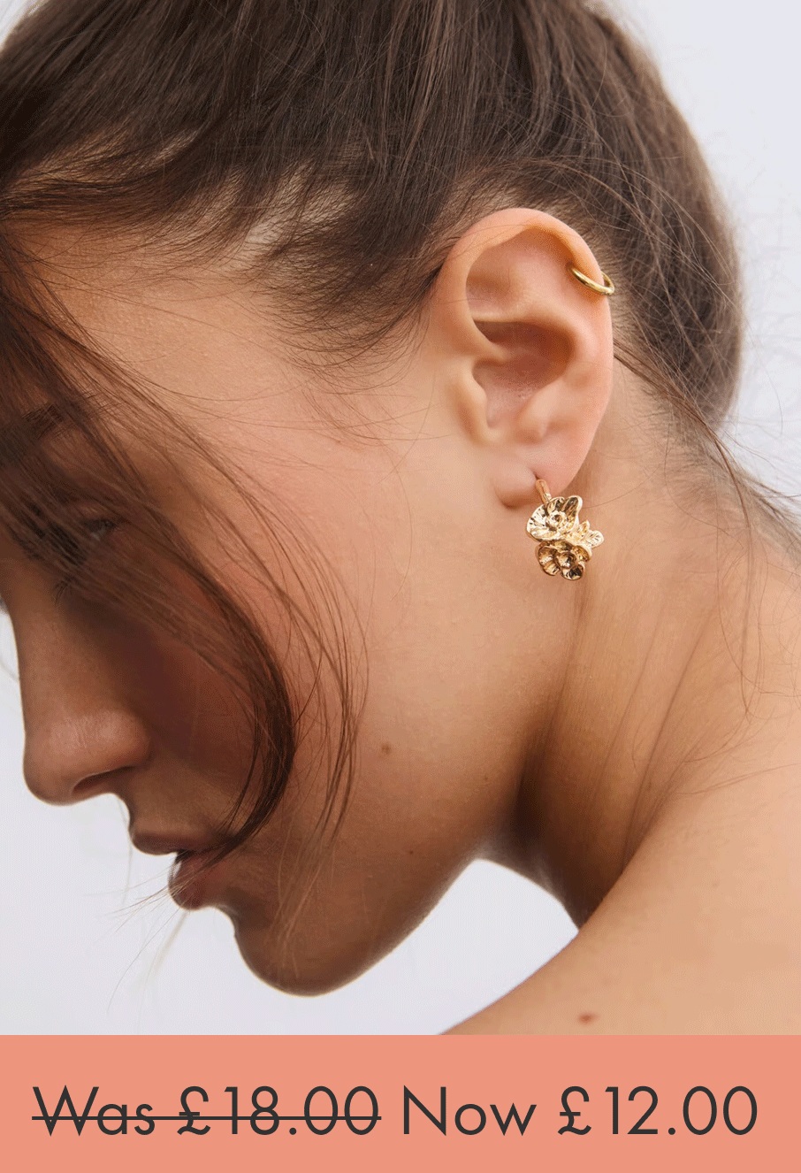 Annabel Gold Tone Flower Hoop Earrings