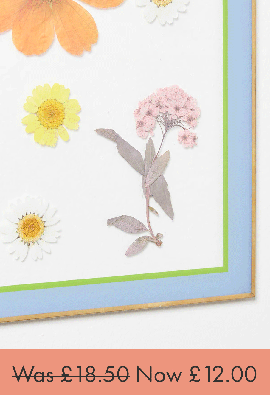 Dried Flower Blue Glass Wall Hanging