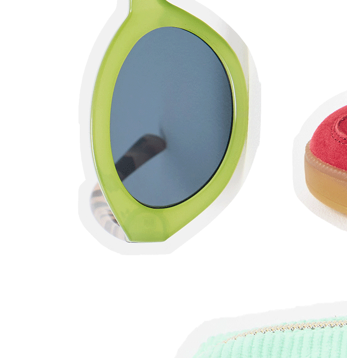 Green & Faux Tortoiseshell Oval Sunglasses