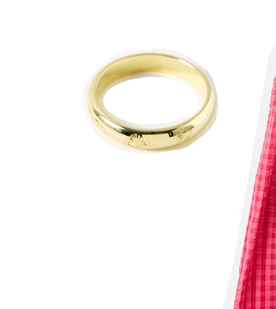 Priya Engraved Heart Gold Plated Ring