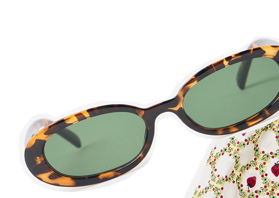 Faux Tortoiseshell Oval Sunglasses