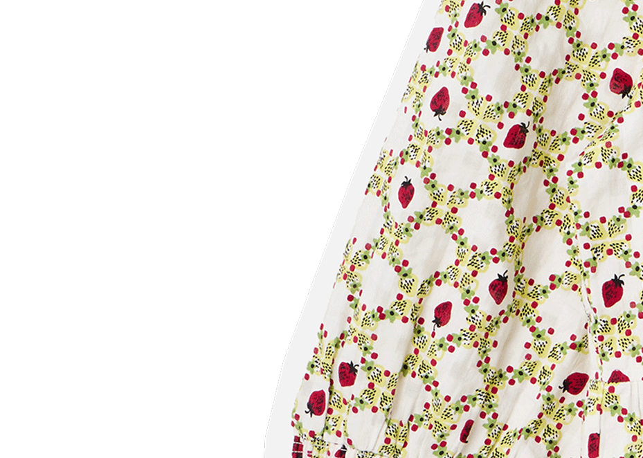 Ecru Strawberry Peplum Blouse