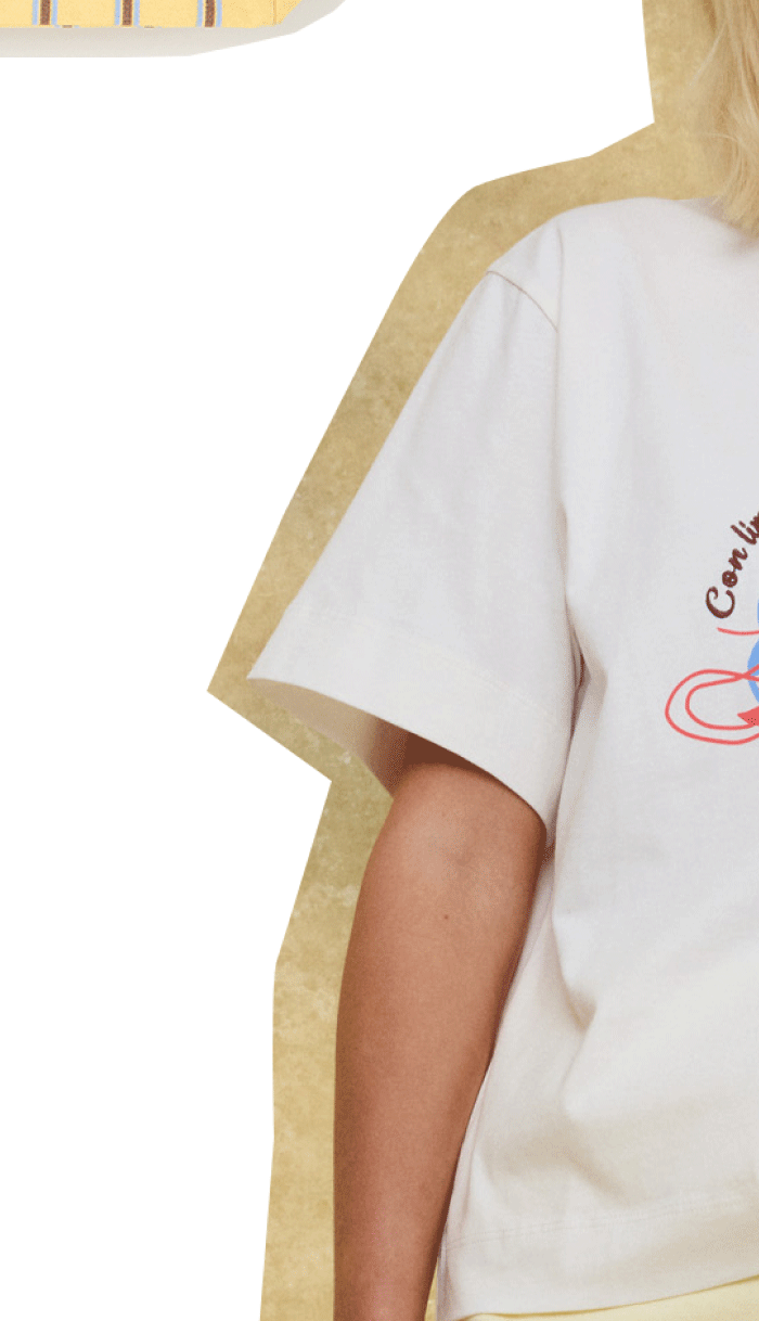 White Prawn Plate Graphic T-Shirt