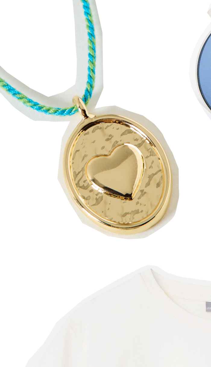 Andrea Heart Oval Pendant Cord Necklace