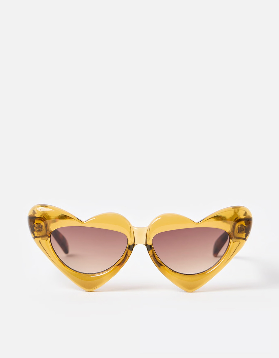 Yellow & Tort Heart Sunglasses