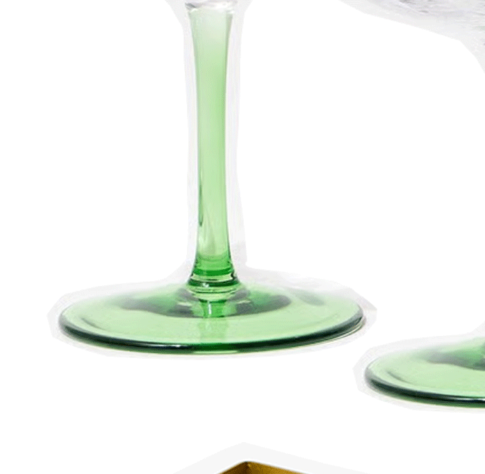 Alba Green Champagne Saucers Set of Four
