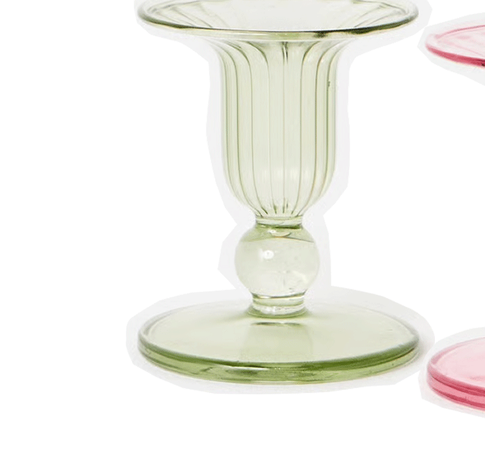 Lucia Glass Candlestick Holders Set of Two