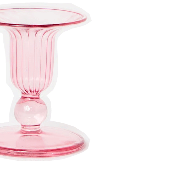Lucia Glass Candlestick Holders Set of Two