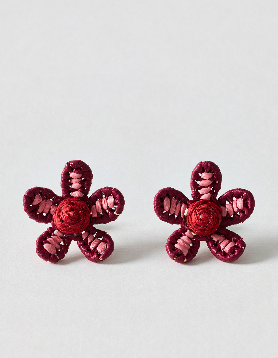 Jessie Woven Flower Stud Earrings