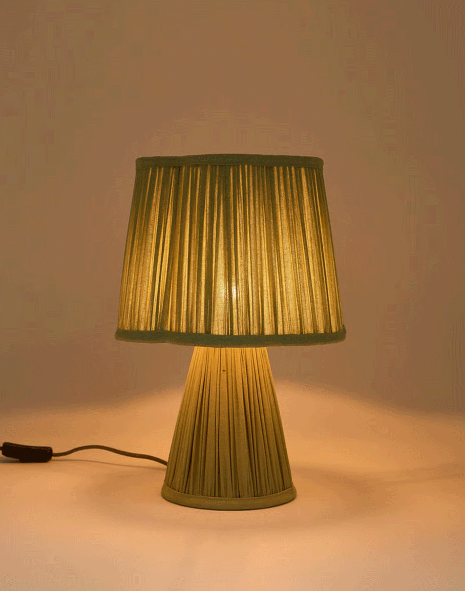 Pli Green Pleated Desk & Table Lamp