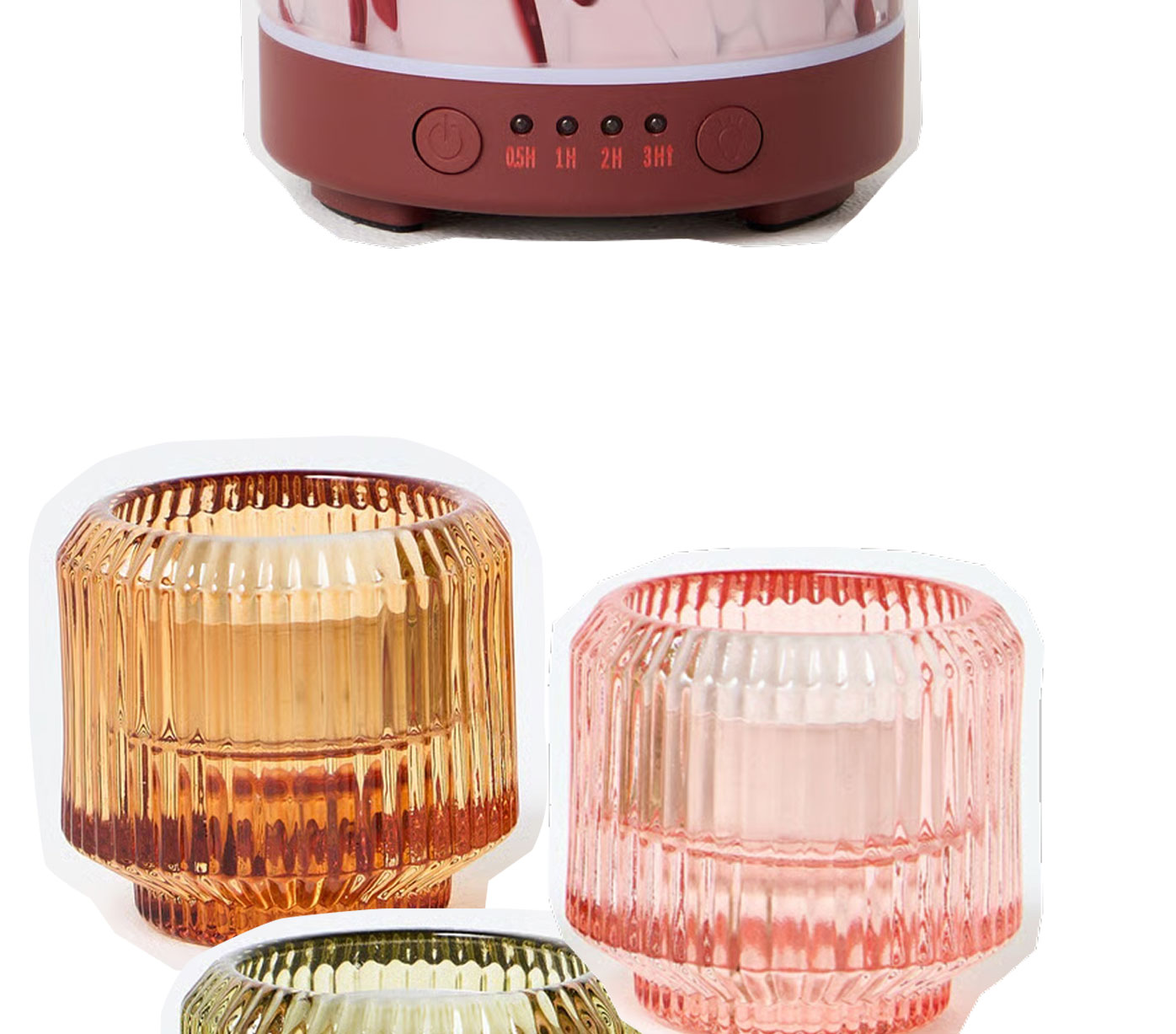 Ulla Glass Candlestick Holders Set of Three