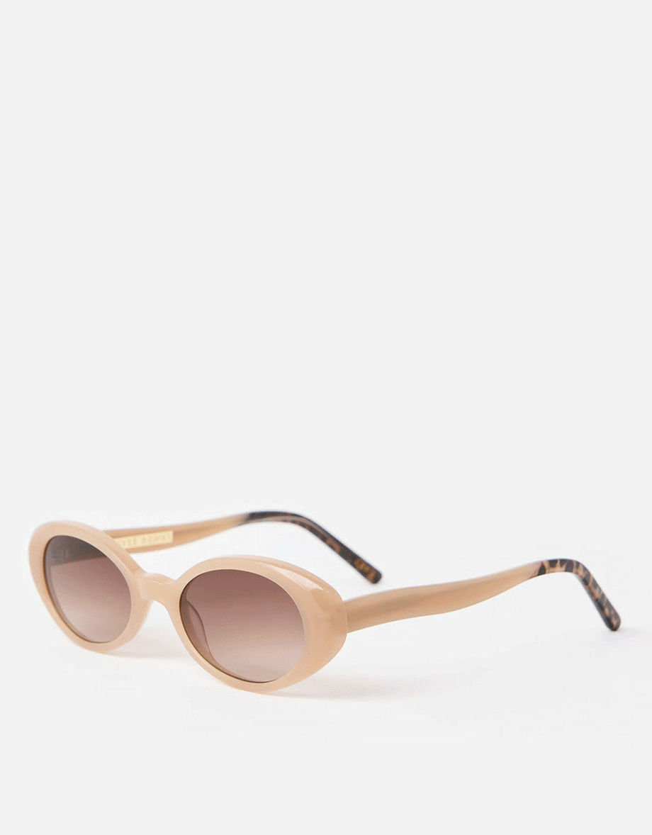 Taupe Oval Acetate Sunglasses
