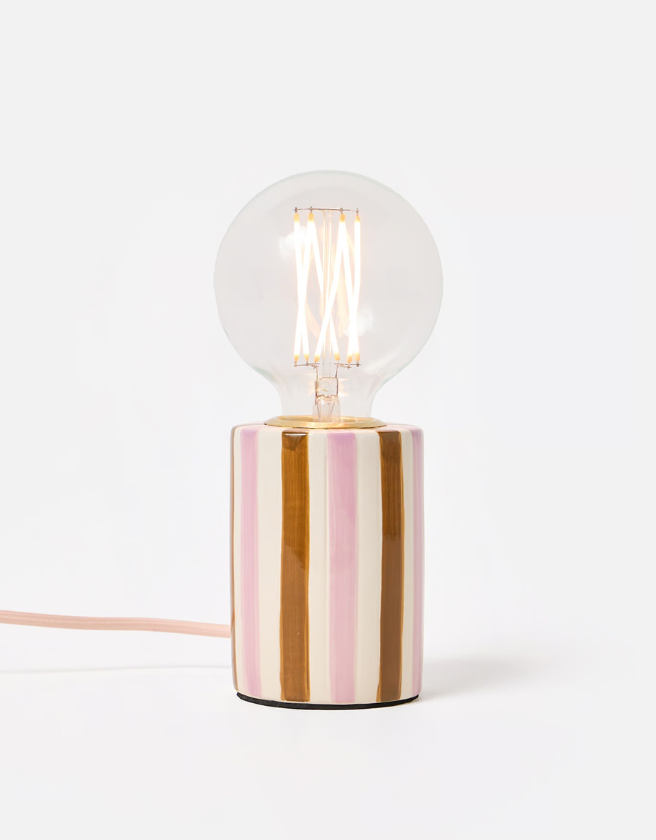 Rubi Striped Ceramic Desk & Table Lamp Base