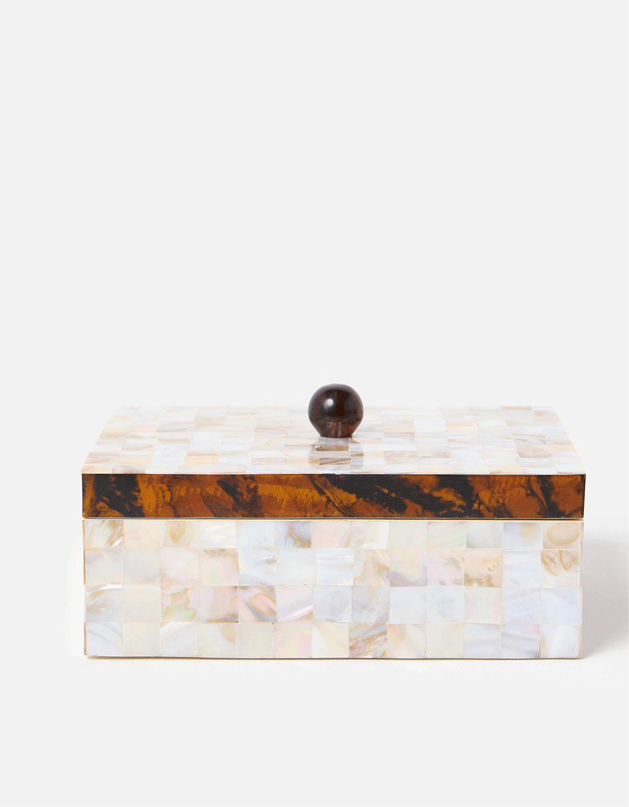 Mother of Pearl Tort Resin Jewellery Box