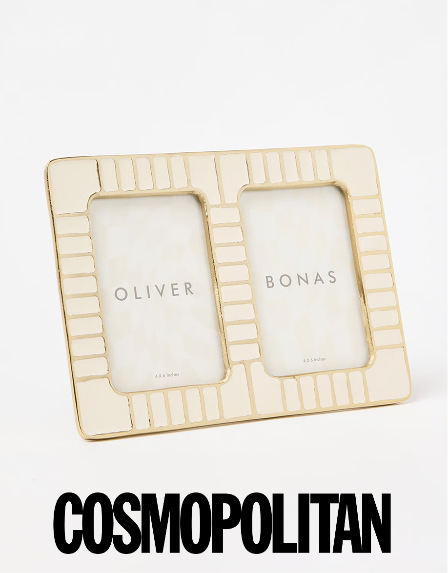 Cilo Cream Enamel Double Photo Frame 6x4