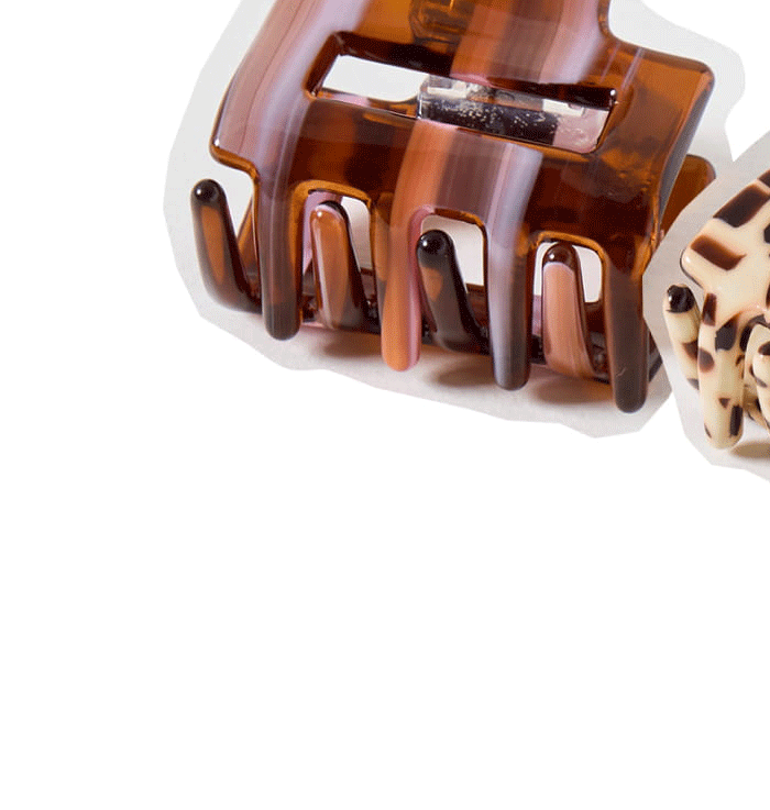 Posie Leopard & Brown Mini Claw Clips Set of Two
