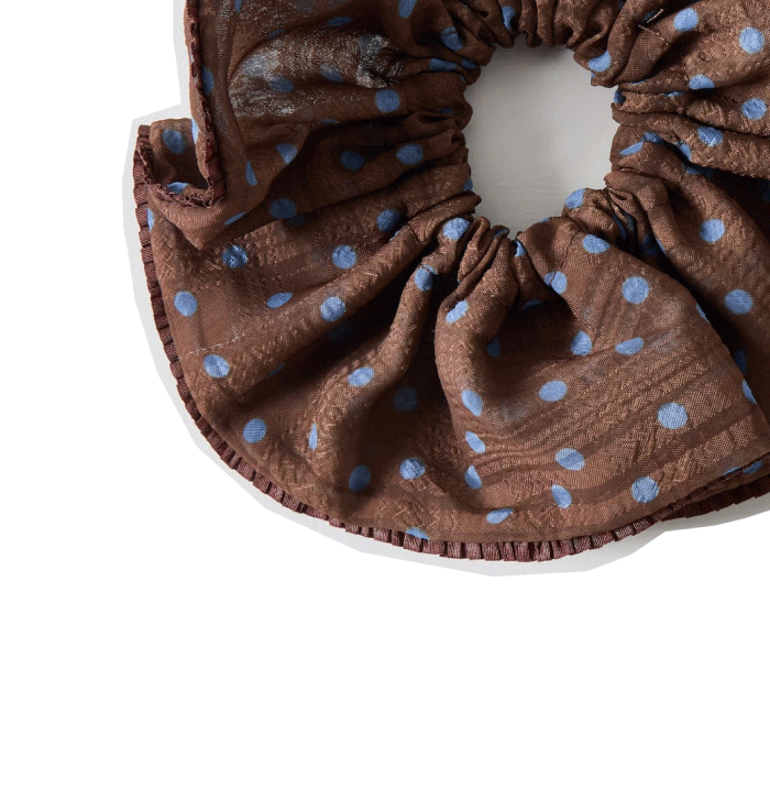 Jessa Brown Polka Dot Scrunchie