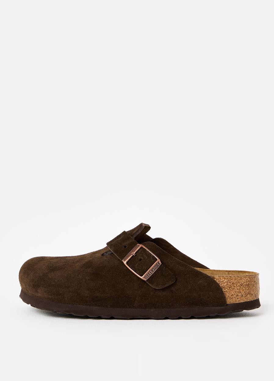 Birkenstock Boston Mocha Suede Clogs