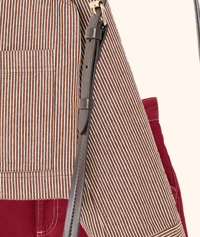 Brown & Ecru Striped Denim Jacket