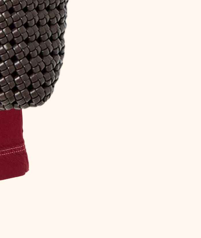 Kitty Chocolate Brown Braided Crossbody Bag