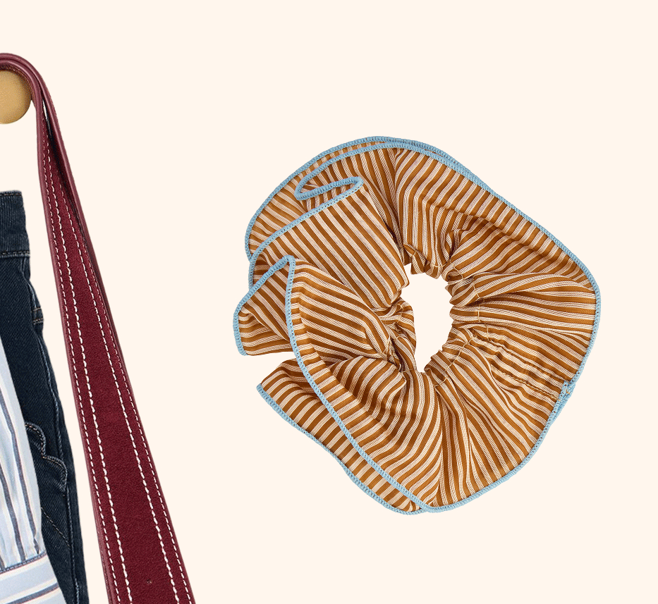 Petra Brown Stripe Sheer Scrunchie