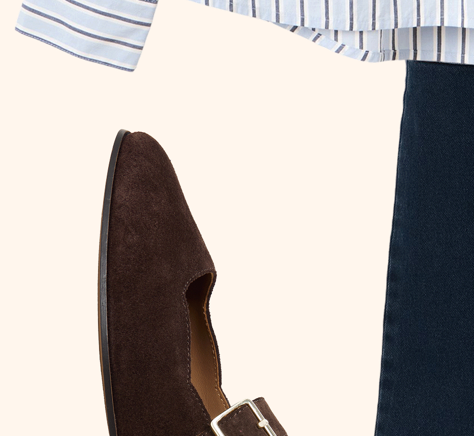 Chocolate Brown Suede Scalloped Mary Janes