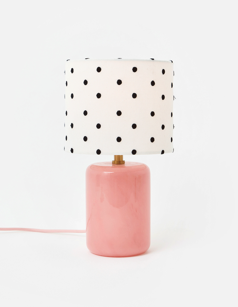 Pois Pink Polka Dot Table Lamp & Shade