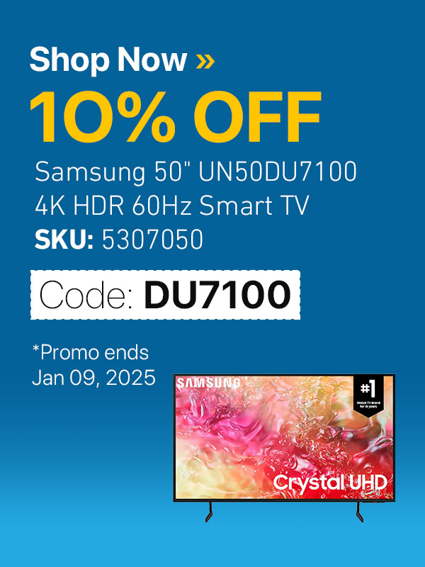 10% OFF Samsung 50" UN50DU7100