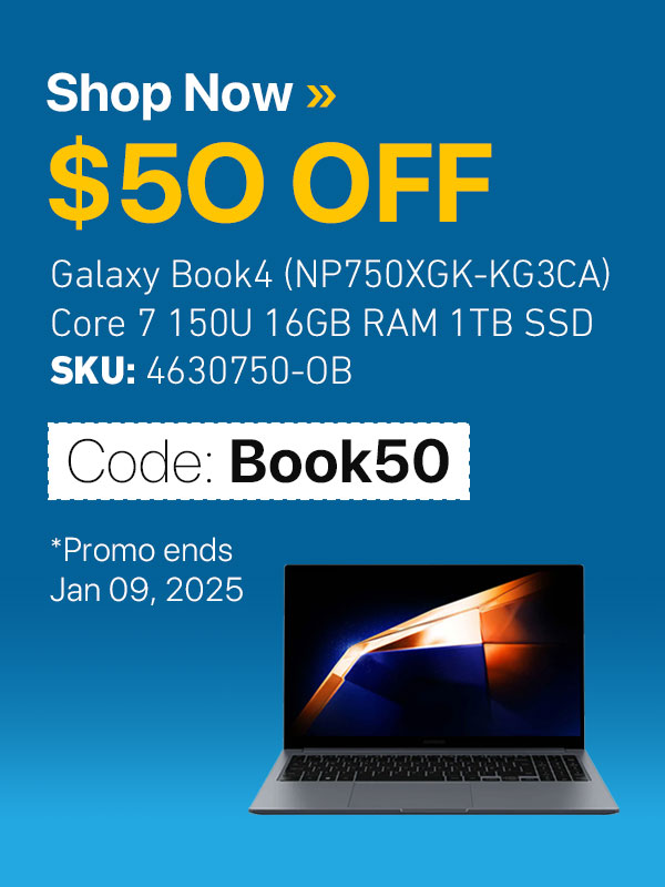 $50 OFF Galaxy Book4 Core 7 15OU 16GB RAM 1TB SSD!