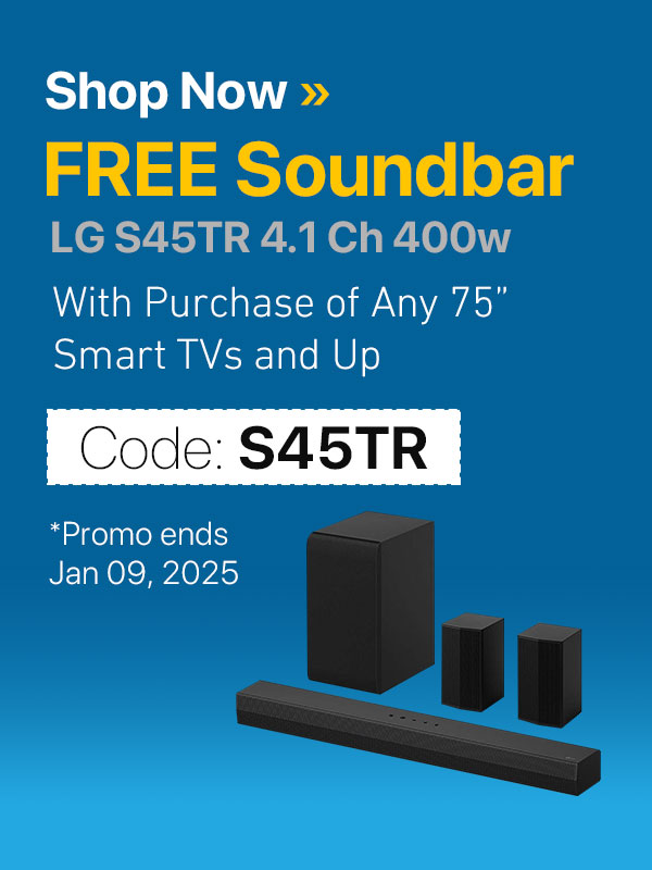 FREE Soundbar LG S45TR 4.1 Ch 400w