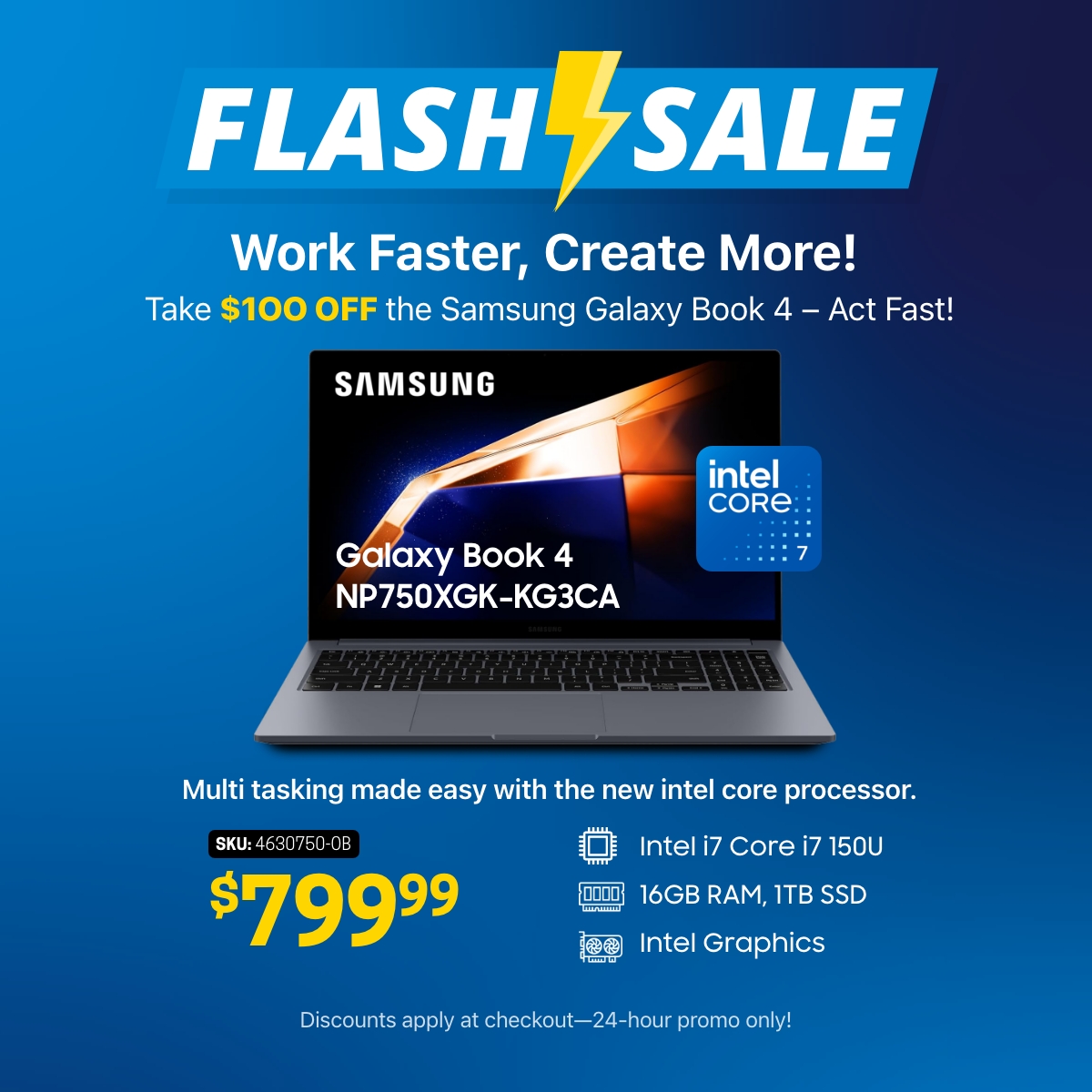 Take $1OO OFF the Samsung Galaxy Book 4 – Act Fast!