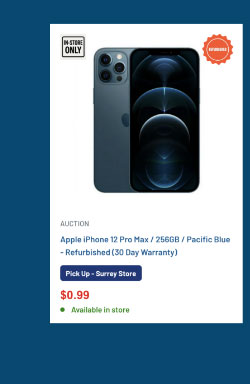 Bid and Win Deals — online tech auctions starting at 99 cents.