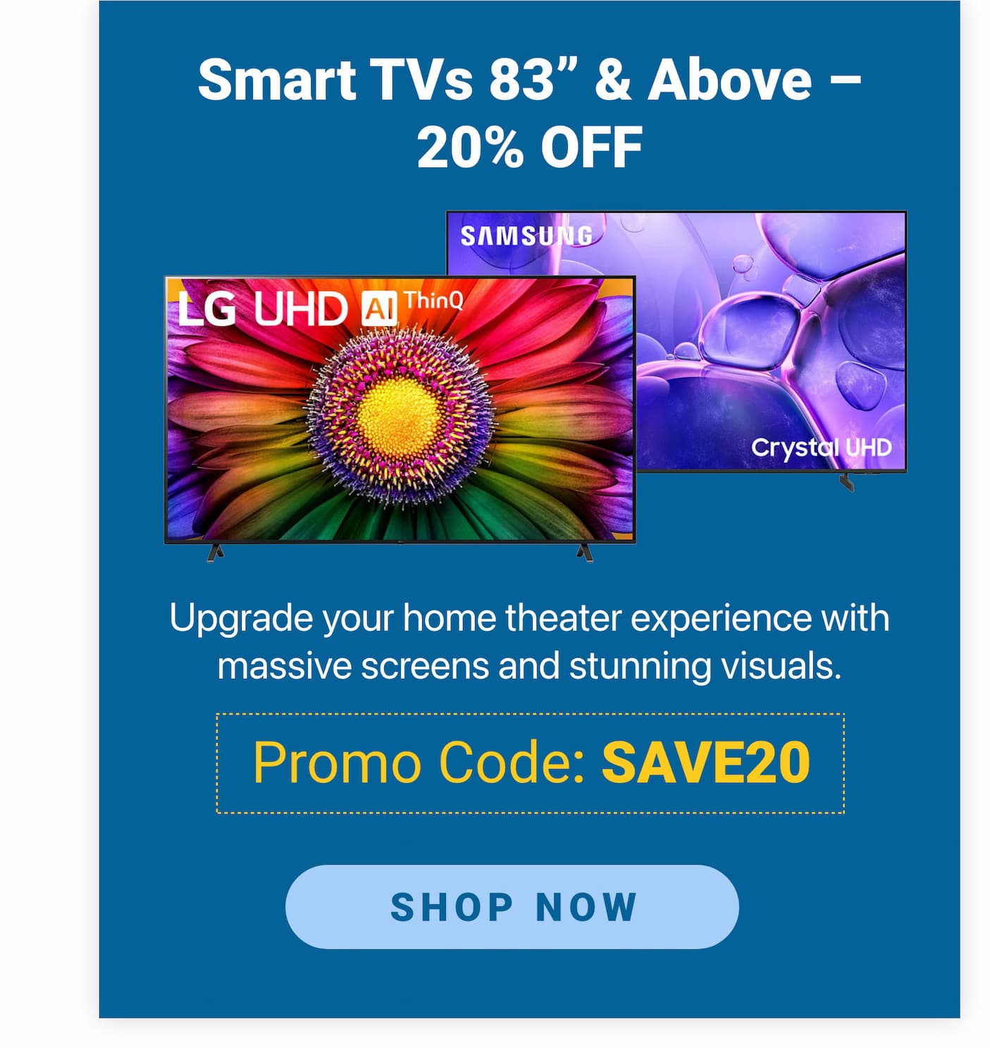 Mega Tech Savings promo banner – discounts on TVs, Soundbars, Apple Watch, and MacBooks, limited-time offer