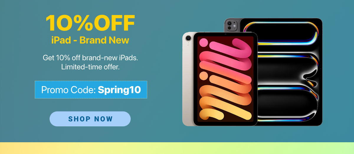Fresh Week Fresh Tech promotion featuring 10 percent off all new iPad models.