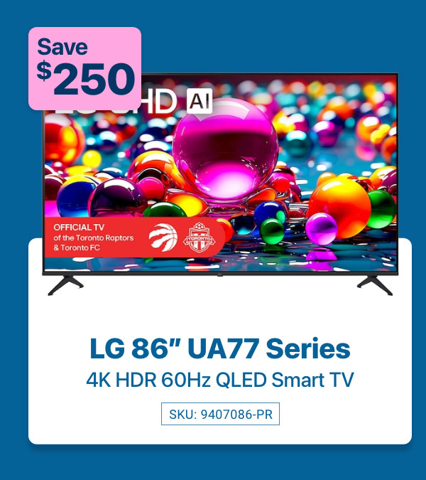 LG 86 inch TV sale save 250 dollars plus free AirPods Pro 3 with iPhone 17 Pro Max 2TB promotion