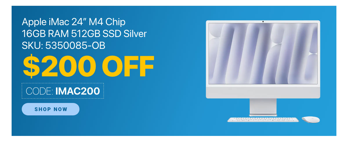 Weekly electronics deals featuring iMac discounts, free AirPods with iPhone purchase, and Samsung Galaxy phone savings.