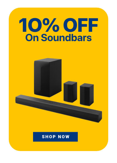 10 10 10 promo – 10% off soundbars, smart TVs, and Apple Watches, limited-time offer.
