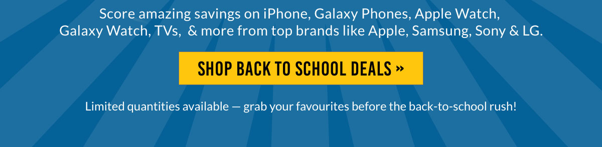 OpenBox Back to School 2026 sale featuring deals on iPhone, Galaxy phones, Apple Watch, Galaxy Watch, TVs and electronics.