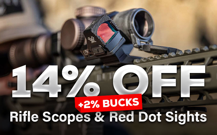 14% Off Rifle Scopes & Red Dots +2% Bucks