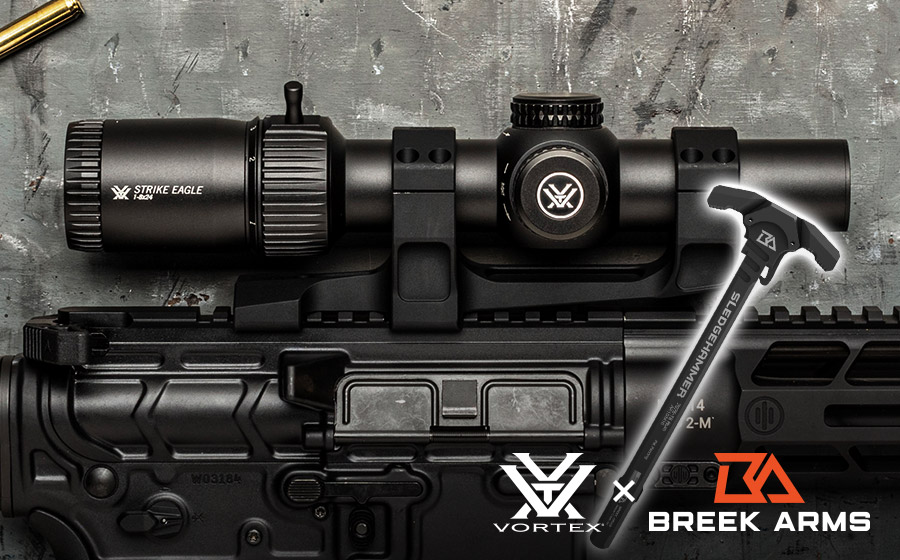 Free Charging Handle with Vortex Strike Eagle Rifle Scopes