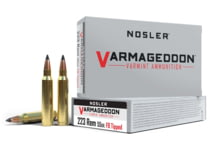 Nosler Varmageddon .223 Remington 55 Grain Flat Base Tipped Brass Cased Centerfire Rifle Ammunition