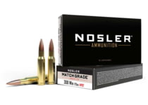 Nosler .308 Winchester 175 Grain Custom Competition Brass Cased Centerfire Rifle Ammunition